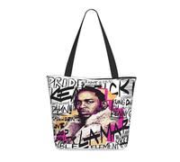 GEPANY Women's Rapper Lamar Singer Kendrick Vibrant Tote Zipper-Closure Tote Bag Suitable for Shopping Traveling and Commuting