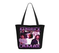GEPANY Women's Rapper Lamar Singer Kendrick Vibrant Tote Zipper-Closure Tote Bag Suitable for Shopping Traveling and Commuting