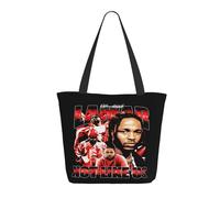 GEPANY Women's Rapper Lamar Singer Kendrick Vibrant Tote Zipper-Closure Tote Bag Suitable for Shopping Traveling and Commuting