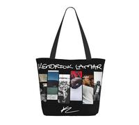 GEPANY Women's Rapper Lamar Singer Kendrick Vibrant Tote Zipper-Closure Tote Bag Suitable for Shopping Traveling and Commuting