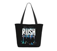 GEPANY Women's Time Rock Music Big Boy band Rush Vibrant Tote Zipper-Closure Tote Bag Suitable for Shopping Traveling and Commuting