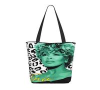 GEPANY Women's Tina Rock%Turner-Singer Vibrant Tote Zipper-Closure Tote Bag Suitable for Shopping Traveling and Commuting