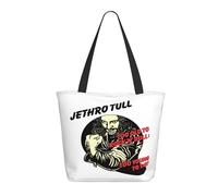 GEPANY Women's Tull Rock Band Jethro Vibrant Tote Zipper-Closure Tote Bag Suitable for Shopping Traveling and Commuting
