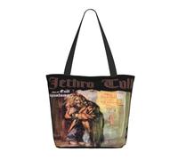 GEPANY Women's Tull Rock Band Jethro Vibrant Tote Zipper-Closure Tote Bag Suitable for Shopping Traveling and Commuting