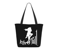 GEPANY Women's Tull Rock Band Jethro Vibrant Tote Zipper-Closure Tote Bag Suitable for Shopping Traveling and Commuting