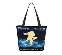 GEPANY Women's Tull Rock Band Jethro Vibrant Tote Zipper-Closure Tote Bag Suitable for Shopping Traveling and Commuting