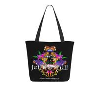 GEPANY Women's Tull Rock Band Jethro Vibrant Tote Zipper-Closure Tote Bag Suitable for Shopping Traveling and Commuting