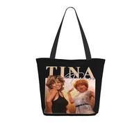 GEPANY Women's Turner-Rock Singer Tina Vibrant Tote Zipper-Closure Tote Bag Suitable for Shopping Traveling and Commuting