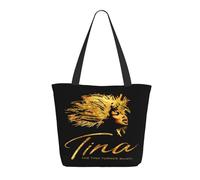 GEPANY Women's Turner-Rock Singer Tina Vibrant Tote Zipper-Closure Tote Bag Suitable for Shopping Traveling and Commuting