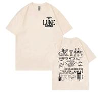 GEPLUM Luke Singer Combs Word Tour T Shirts Hip Hop Vintage Short Sleeve TUnisex Casual Oversized T-Shirts for Women Men XXS-4XL-Khaki||3X_l
