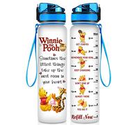 GEPOSTORE 32 Oz Water Track Bottle, Sometimes The Littlest Things Water Bottle With Time Marker, Bear Motivational Insulated Water Bottle, Gifts For Family Friend