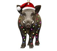 GEPOSTORE Funny Wild Boar Wooden Ornament - Rustic Pig Hunter Christmas Tree Decoration, Hunting 2025