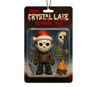GEPOSTORE Wooden Horror Ornament 2025 - Horro Christmas Tree Decoration, Funny Scary Movie-Inspired Collectible for Fans of 80s Slasher Classics