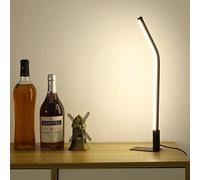 GEPROSMA Bedside Lamp Dimmable,Metal Table Lamp 17.4"/44cm, Small Desk Reading Lamp 3 Led Modes, Slim Stylish Minimalist Modern Design, Mains Powered Light for Bedroom Living Room Home Office,Black