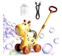 GEPROSMA Bubble Lawn Mower Machine Push along Toy for Kids Toddlers,Rechargeable Electric Automatic Bubble Gun Maker Blower/Rich Bubbles, for Outdoor Garden Games Party Favors Birthday Gifts