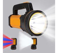 GEPROSMA Powerful Torches Led Super Bright USB C Rechargeable,Side Lantern/Long Range 800M/Large Battery 10000mah/Handle/Strap/Metal Case,High Power Handheld Spotlight Flashlight,for Home Camping