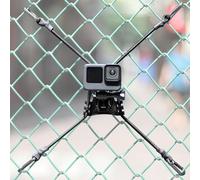 GEPULY 10-in-1 Upgraded Action Camera Chain Link Fence Mount Phone Tree Pole Bracket for Mevo GoPro Hero 13 12 11 10 9 8 7 6 5 4 -Backstop Mount for Recording Baseball/Softball/Tennis/DLSR
