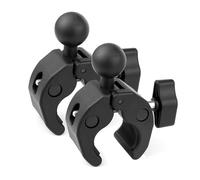 GEPULY 2-Pack 1''Ball Clamp Mount Handlebar Rail 20-50mm in Diameter, Fit for RAM Mounts B Size 1Inch Ball Double Socket Arm Round/Square/Odd-Shaped Bar Bike Motorcycle Phone Holder