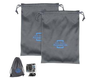 GEPULY 2-Pack Drawstring Bag for Waterproof Case, Dustproof Storage Pouch for GoPro/Insta360/DJI Action Camera Housing, 17x12cm (6.7x4.7in)