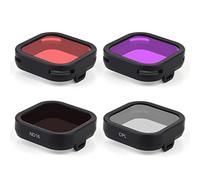 GEPULY 4-Pack Camera Lens Filter Kit for GoPro Hero 12/11/10/9 Black: CPL, ND16, Red, Magenta Filters, Plastic Material, CPL/ND16/Red/Magenta Colors