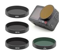 GEPULY 4-Pack ND CPL Filter Fit DJI OSMO Action 3/4/5 Pro - Push in ND8 ND16 ND32 Neutral Density Polarized Filter, Multi-Coated/Metal Frame/HD Glass Action Camera Accessories