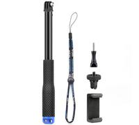 GEPULY 46''Waterproof Selfie Stick Underwater Hand Grip for GoPro Insta360 | Alumium Stick Pole with 1/4 Thread Hole for Go Pro Hero 13 12 11 Mission AKASO DJI OSMO Action Cameras Monopod Accessories