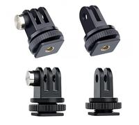 GEPULY 4Pcs Cold Shoe Mount Adapter 1/4"Thread Hole for GoPro Action Camera | Cold Shoe Bracket for Go Pro Mission Hero13 12 DJI Osmo Action 6 Insta360 DSLR Cage Microphone LED Light Selfie Stick Monopod