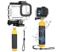 GEPULY 60M/196FT Waterproof Case for GoPro Hero 13 12 11 10 9 Black, Floating Handle Grip Pole Stick Monopod Underwater Accessories Protective Case Dive Shell
