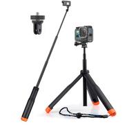 GEPULY Floating Selfie Stick Underwater Hand Grip for GoPro Hero 13 12 11 10 9 8 7 6 5 4 3, Insta360 Ace Pro 2, DJI OSMO Action 6 5 4 and Most Action Cameras, 4-In-1 Waterproof Stick Pole Tripod Stand