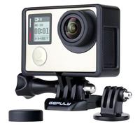 GEPULY Frame Mount Protective Case for GoPro Hero 3 3+ 4 Black Silver | Open-Frame For Ports Mic Memory Card Access Lightweight ABS Housing Case Tripod Adapter Silicone Lens Cap Go Pro Accessories