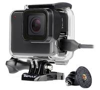GEPULY USB Pass Through Side Open Protective Skeleton Housing Case for Hero 7 Silver/Hero 7 White Action Camera- Includes Quick Release Buckle, Thumb Screw, Tripod Mount Adapter