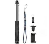 GEPULY Waterproof Selfie Stick Pole Hand Grip Adjustable Underwater Monopod for GoPro Hero 13 12 11 10 9 8 7 6 5 AKASO DJI OSMO 5 Pro Action Camera Black