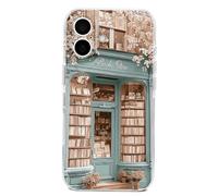 GEQCDBN Compatible with iPhone 17 Case, Trendy Cute Bookstore Girly Soft Slim TPU Shockproof Aesthetic Protective Phone Case Cover for Women Girls 6.1" Multicolor