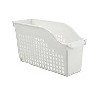 GEQIAN Plastic Storage Basket Cabinet Storage Box - With Wheel Storage Basket Kitchen Supplies Sundries Under the Sink Storage Basket Removable Rack