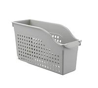 GEQIAN Plastic Storage Basket Cabinet Storage Box - With Wheel Storage Basket Kitchen Supplies Sundries Under the Sink Storage Basket Removable Rack
