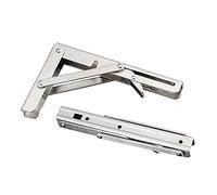 GEQIAN Shelf Brackets Wall Mounted Triangle Shelve Brackets Shelving Support Brackets 2pcs - Stainless Steel Folding Stand Table Bracket Shelf Bench 200kg Load Heavy
