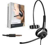 GEQUDIO Headset with 3.5 mm Jack Compatible with FritzFon C6, MacBook, Smartphon