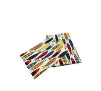 Ger3as Set of 2 Gourmet Tea Towels, Kitchen Towels, Linen Cotton Hand Towels, 50 x 70 cm, Half-Linen Stonewashed Jacquard or Printed Tea Towels (Printed Half-linen Kitchen Towel Fishes)