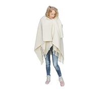 Ger3as Women's Scarf, Shoulder Scarf Made of 100% Wool from New Zealand, Poncho, Stole Cloth & Shawl for Women, 130 x 170 cm Plus Fringes (White)