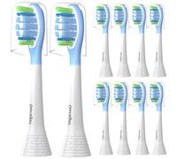 GERAGER Toothbrush Heads Compatible with Philips Sonicare C3 C2 G3 A3 W2 Replacement Heads, 10 Pack Brush Heads Compatible with Philips Sonicare Snap-On Toothbrush Handles, White