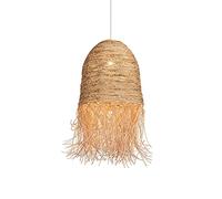 GERAGUR Bamboo Wicker Chandelier, Boho Light Fixture. Rattan Pendant Light Hanging Boho Lamp Shade with Adjustable Cord. Basket Light Fixture For Kitchen-Living-Dining-Bedroom In Natural