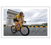 Geraint Thomas 2018 Tour De France Cycling Signed 12x8 Inch Photo Print With Pre Printed Signature Autograph Gift Wall Art, Artwork