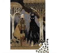 Geralt of Rivia Stands in A Dark, Enchanted Forest Jigsaw Puzzles for Adults And Kids. 1000 Pieces Whimsical Challenge Toy Educational Game Home Decor 38x26cm/1000pcs