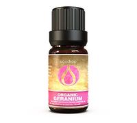 Geranium Essential Oil, Cosmos Certified Organic, Top Grade, Egyptian, 100% Pure for Aromatherapy, Massage, Diffusers & Bath - 10ml, Free E-Book Included