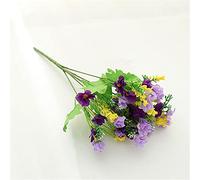 Geranium Plants Faux Daisy Wild Flowers Decoration Silk Home Plants Shrubs Artificial Flowers Artificial Wound (Purple, One Size)