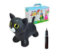 GERARDO'S Toys - Kids Bouncy Animal Hopper - Black Cat | 20 x 11 x 17 in | Toys for Toddler Girls & Boys | Toddler Bouncy Animal Includes Hand Pump