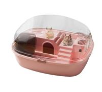 Gerb Cage, Hamster Cage - Clear Acrylic Large Habitat | Includes Pet House, Water Bottle, Exercise Wheel, Hamster Lair for Pet Hamsters, Gerbs, Mice and Other Small Animals