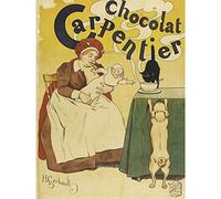 Gerbault Chocolat Carpentier Cat Dog Baby Vintage Advert Large Wall Art Print Canvas Premium Mural