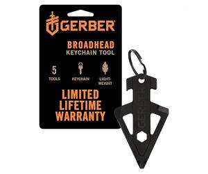 Gerber 1074044 Multifunctional Tool and Keychain for Hunting Enthusiasts, Broadhead with 5 Functions for Small Daily Problems, Length: 6.5 cm, Black, 1074044