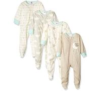 Gerber 4 pack Baby Boy or Girl Unisex Elephants Sleep N' Play with Mitten Cuffs